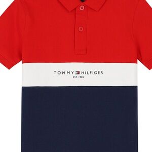 Tommy Hilfiger Kids Red and Blue Polo Shirt